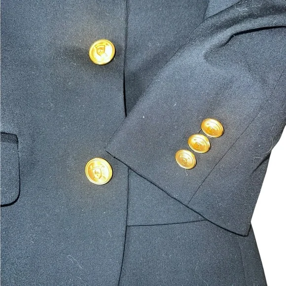 Lauren Ralph Lauren Boys Blazer Suit Jacket Size 10 R Navy Blue Gold Buttons - Picture 2 of 5